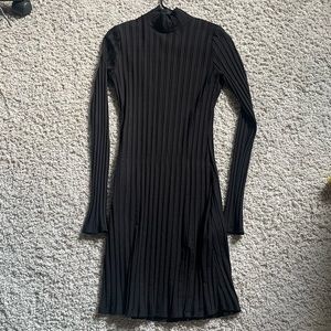 Reformation Black Pleated Dress